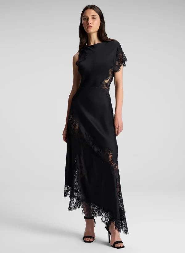 Women A.L.C. Dresses>Alessia Satin And Lace Maxi Dress