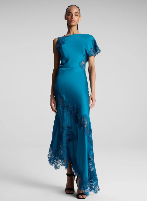 Women A.L.C. Dresses>Alessia Satin And Lace Maxi Dress