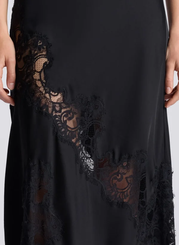 Women A.L.C. Dresses>Alessia Satin And Lace Maxi Dress