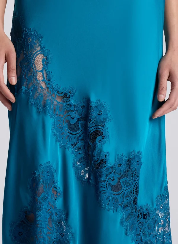 Women A.L.C. Dresses>Alessia Satin And Lace Maxi Dress