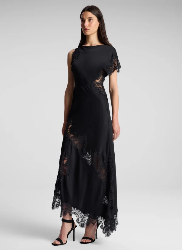 Women A.L.C. Dresses>Alessia Satin And Lace Maxi Dress