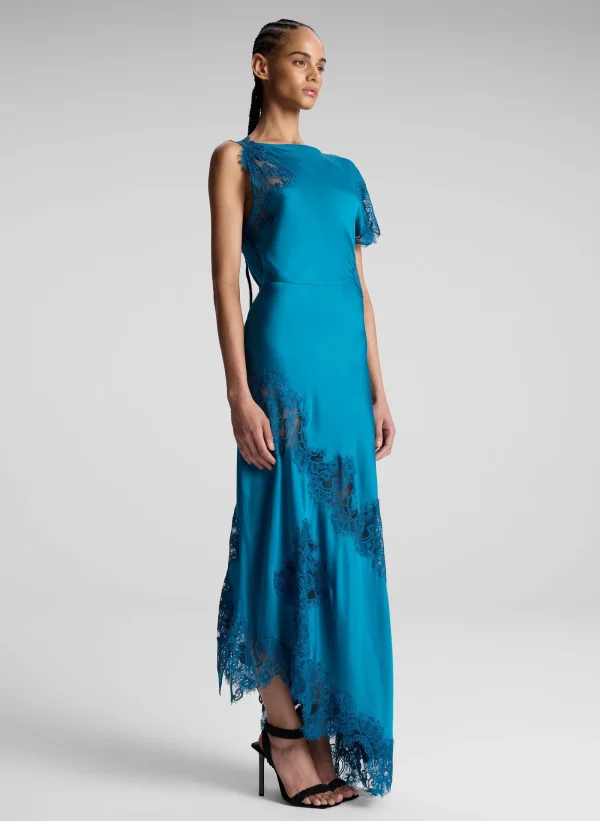 Women A.L.C. Dresses>Alessia Satin And Lace Maxi Dress