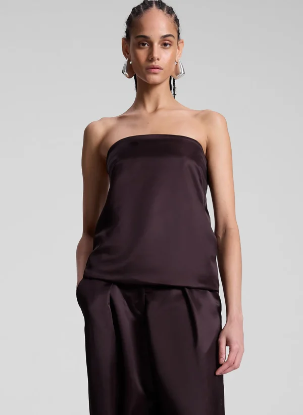 Women A.L.C. Tops>Ani Strapless Satin Top