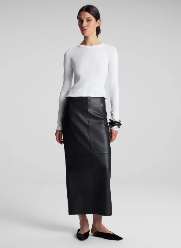 Women A.L.C. Tops | Tees & Tanks>Ari Cotton Rib Long Sleeve Tee