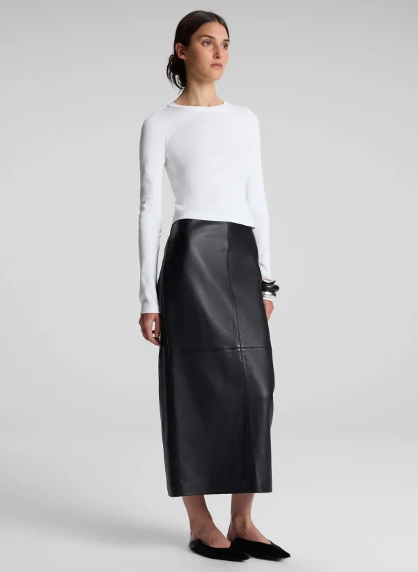 Women A.L.C. Tops | Tees & Tanks>Ari Cotton Rib Long Sleeve Tee