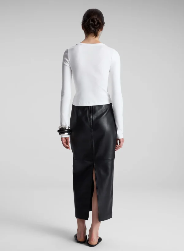 Women A.L.C. Tops | Tees & Tanks>Ari Cotton Rib Long Sleeve Tee