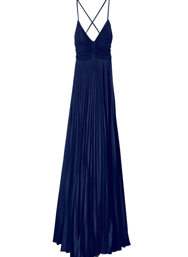 Women A.L.C. Dresses>Aries Satin Pleated Dress