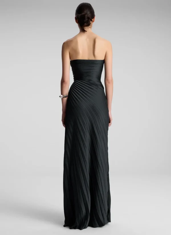 Women A.L.C. Dresses>Bianca Strapless Pleated Maxi Dress