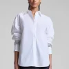 Women A.L.C. Tops | Suits>Calvin Embellished Sleeve Shirt