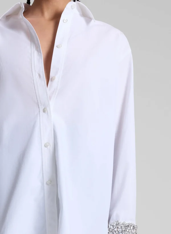 Women A.L.C. Tops | Suits>Calvin Embellished Sleeve Shirt