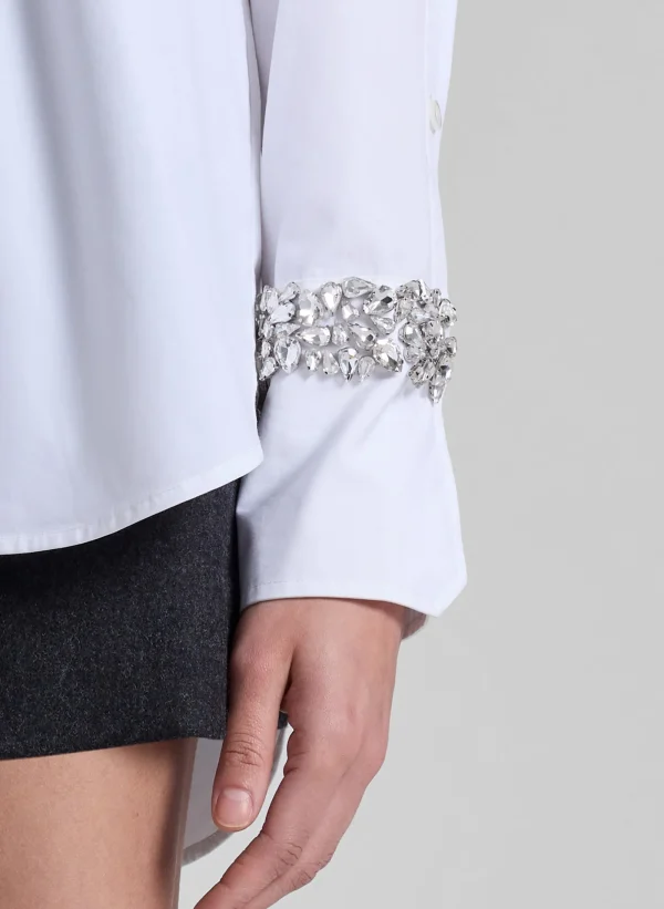 Women A.L.C. Tops | Suits>Calvin Embellished Sleeve Shirt