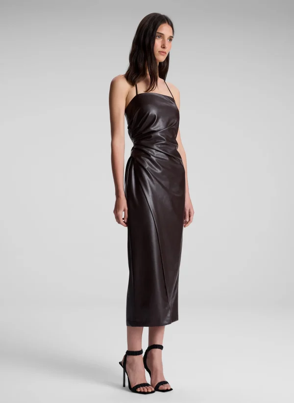 Women A.L.C. Dresses>Charlotte Vegan Leather Midi Dress