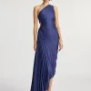 Women A.L.C. Dresses>Delfina Satin Pleated Dress