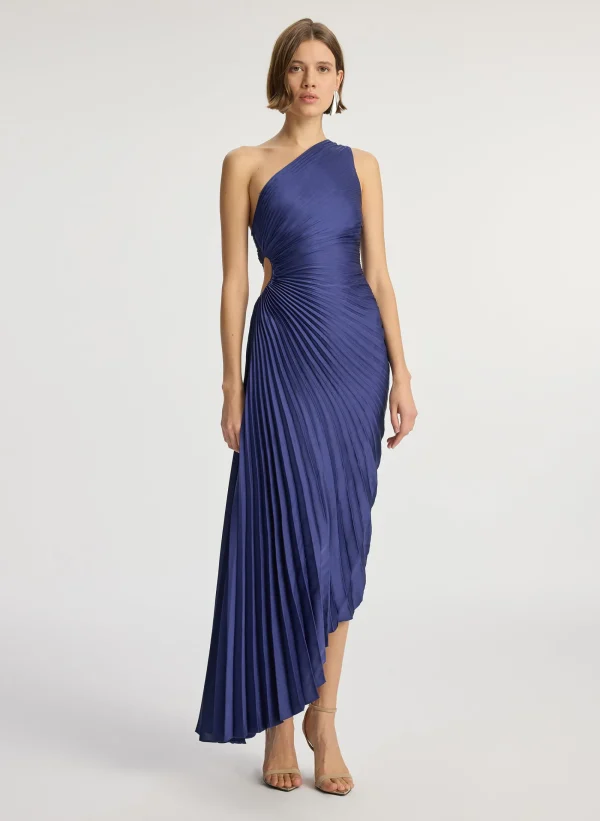 Women A.L.C. Dresses>Delfina Satin Pleated Dress