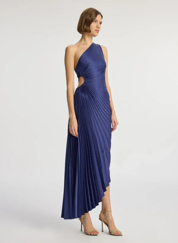 Women A.L.C. Dresses>Delfina Satin Pleated Dress