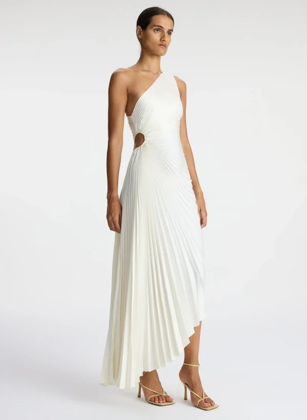 Women A.L.C. Dresses>Delfina Satin Pleated Dress