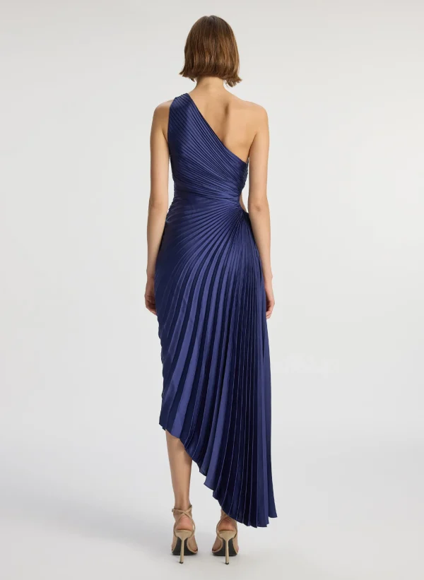 Women A.L.C. Dresses>Delfina Satin Pleated Dress
