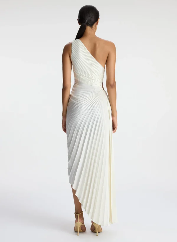 Women A.L.C. Dresses>Delfina Satin Pleated Dress