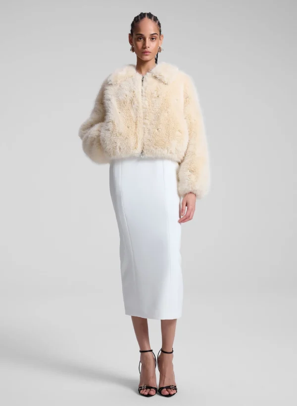 Women A.L.C. Jackets & Coats>Esme Embellished Faux Fur Jacket