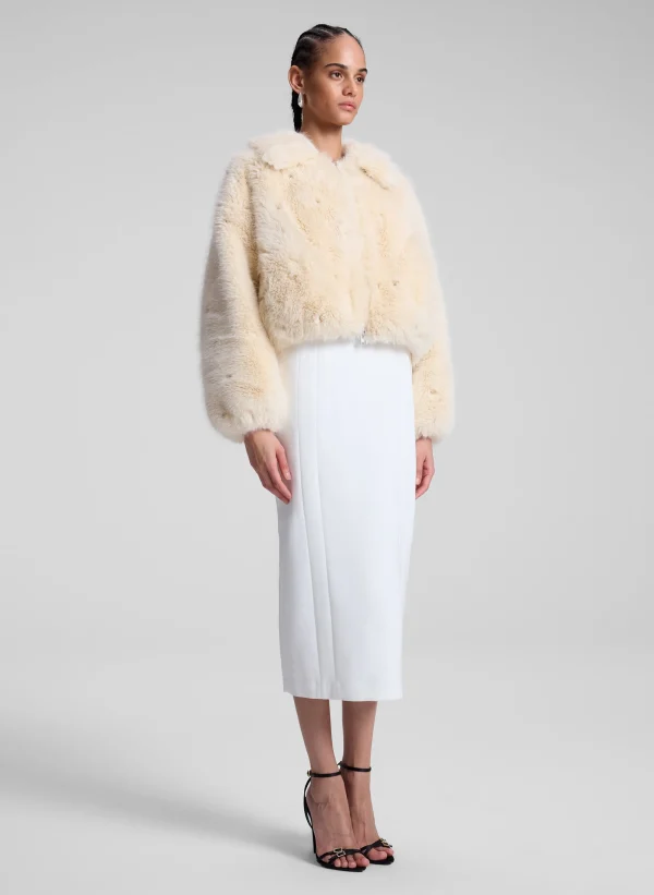Women A.L.C. Jackets & Coats>Esme Embellished Faux Fur Jacket
