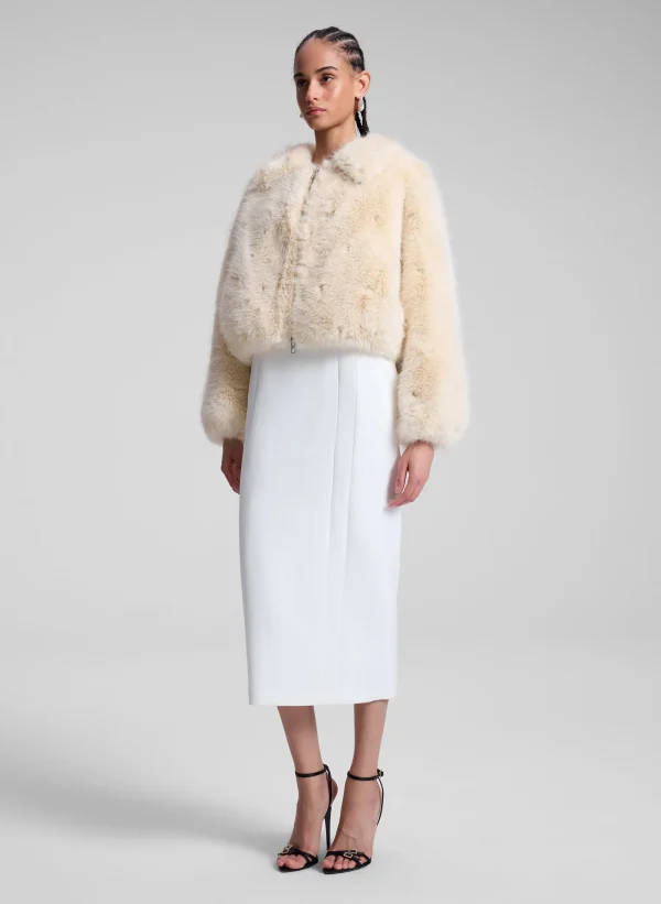Women A.L.C. Jackets & Coats>Esme Embellished Faux Fur Jacket