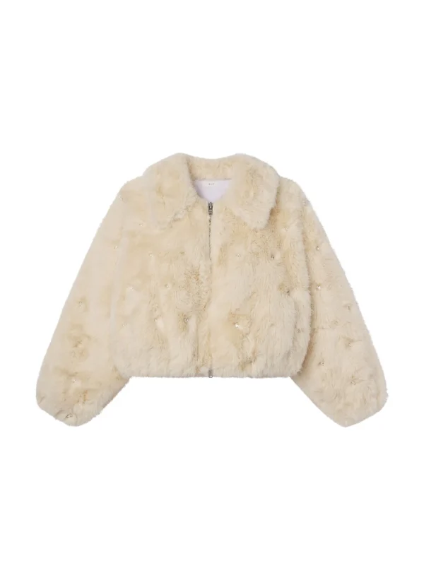 Women A.L.C. Jackets & Coats>Esme Embellished Faux Fur Jacket