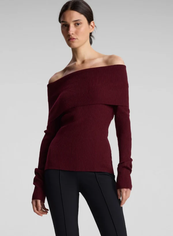 Women A.L.C. Tops | Knitwear>Evelyn Merino Off Shoulder Top