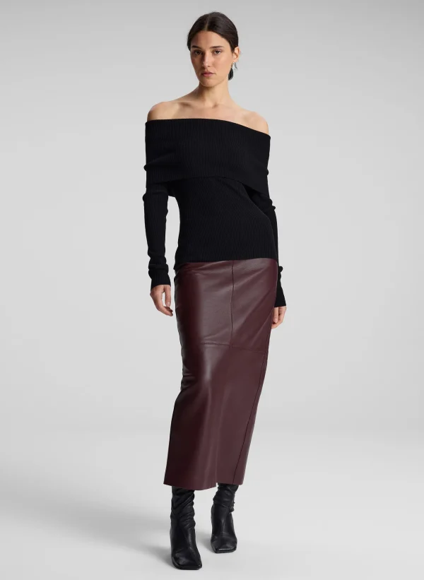 Women A.L.C. Tops | Knitwear>Evelyn Merino Off Shoulder Top