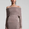 Women A.L.C. Tops | Knitwear>Evelyn Metallic Knit Off Shoulder Top