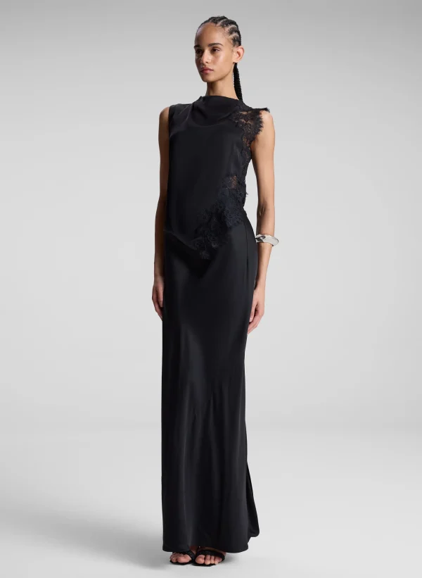 Women A.L.C. Tops>Gracie Satin And Lace Sleeveless Top