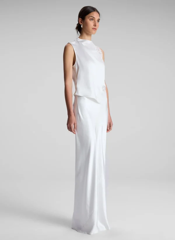 Women A.L.C. Tops>Gracie Satin And Lace Sleeveless Top