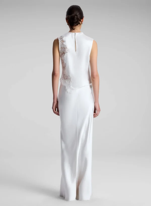 Women A.L.C. Tops>Gracie Satin And Lace Sleeveless Top