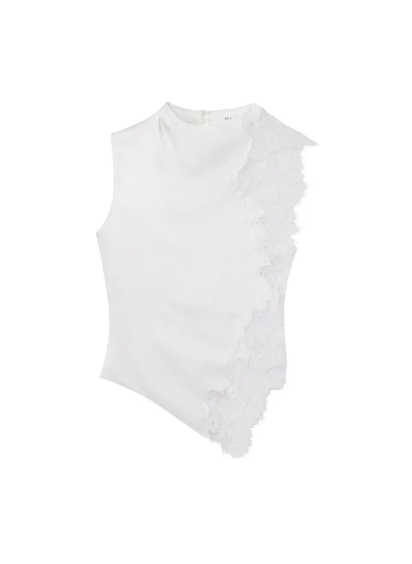Women A.L.C. Tops>Gracie Satin And Lace Sleeveless Top