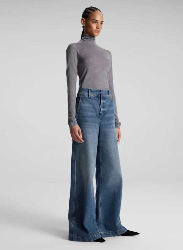 Women A.L.C. Bottoms>Grant Stretch Wide Leg Jean