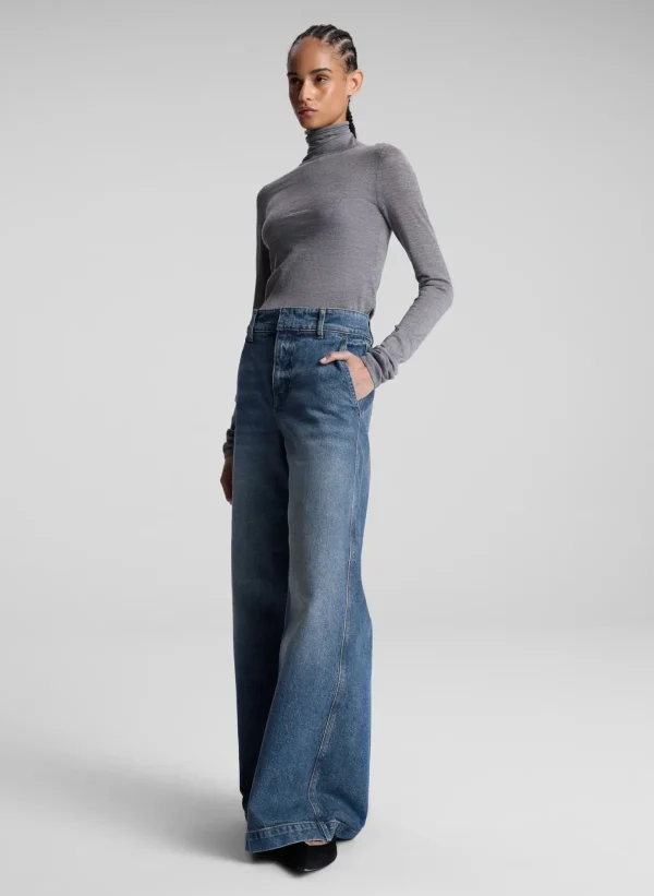 Women A.L.C. Bottoms>Grant Stretch Wide Leg Jean