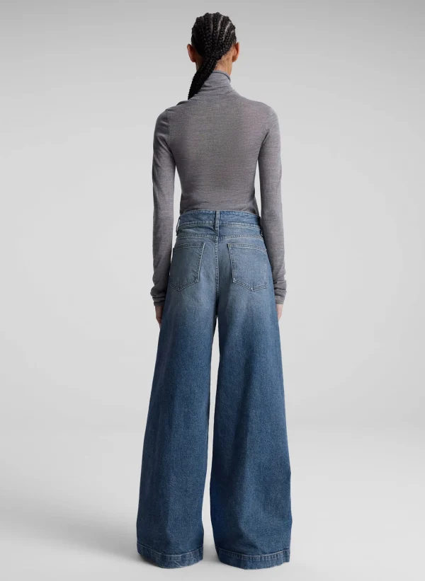 Women A.L.C. Bottoms>Grant Stretch Wide Leg Jean