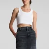 Women A.L.C. Tops | Tees & Tanks>Halsey Cropped Cotton Rib Tank