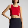 Women A.L.C. Tops | Tees & Tanks>Halsey Cropped Cotton Rib Tank