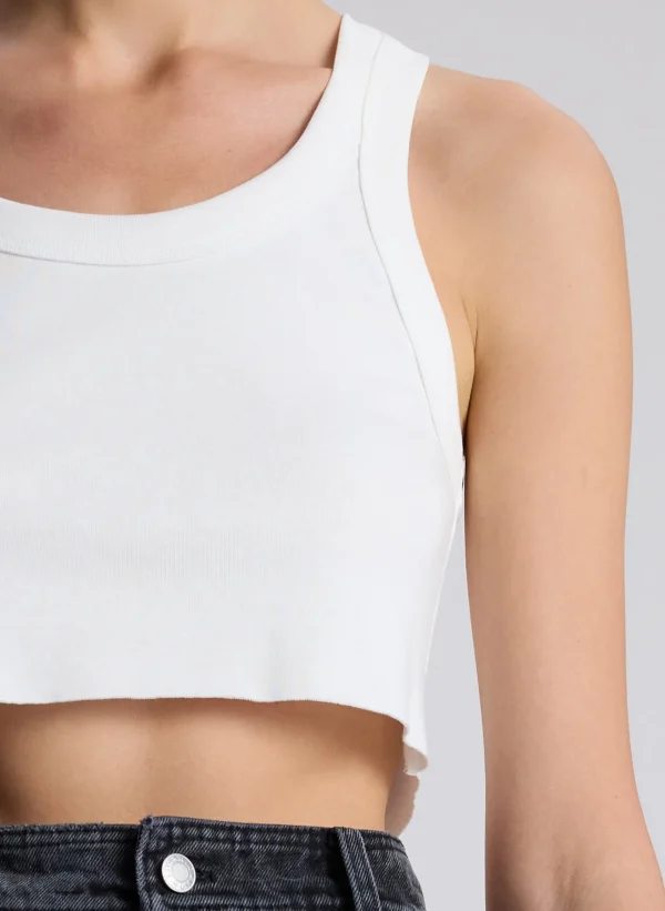 Women A.L.C. Tops | Tees & Tanks>Halsey Cropped Cotton Rib Tank