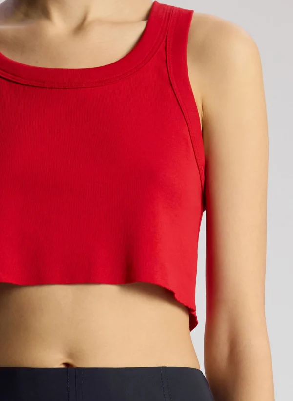 Women A.L.C. Tops | Tees & Tanks>Halsey Cropped Cotton Rib Tank