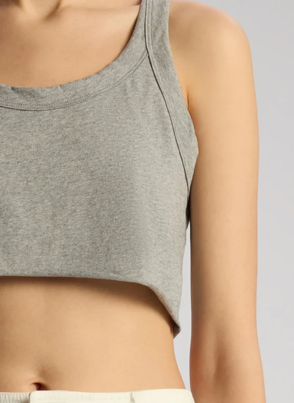 Women A.L.C. Tops | Tees & Tanks>Halsey Cropped Cotton Rib Tank