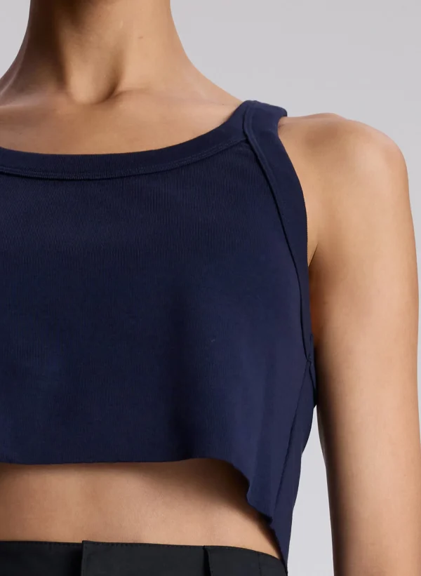 Women A.L.C. Tops | Tees & Tanks>Halsey Cropped Cotton Rib Tank