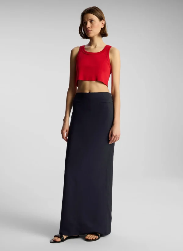 Women A.L.C. Tops | Tees & Tanks>Halsey Cropped Cotton Rib Tank
