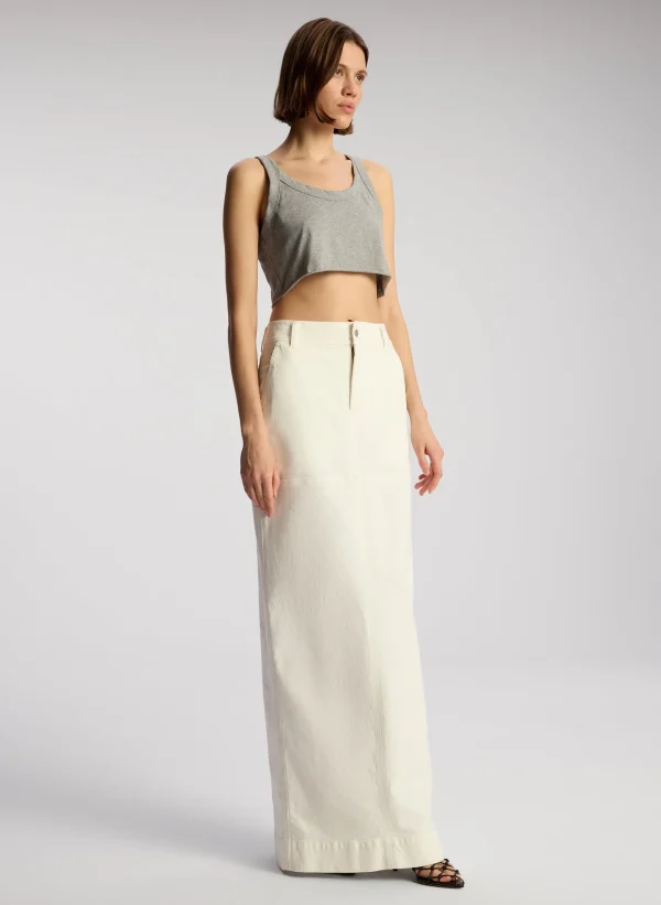 Women A.L.C. Tops | Tees & Tanks>Halsey Cropped Cotton Rib Tank