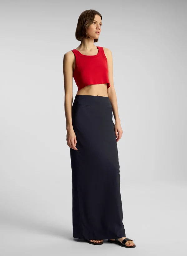 Women A.L.C. Tops | Tees & Tanks>Halsey Cropped Cotton Rib Tank