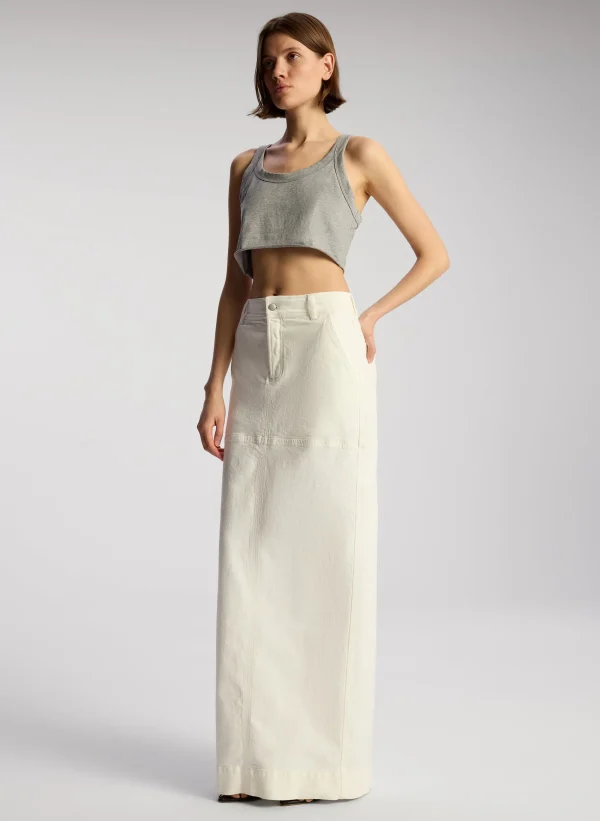 Women A.L.C. Tops | Tees & Tanks>Halsey Cropped Cotton Rib Tank