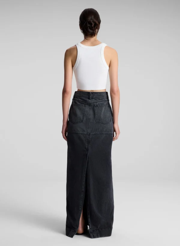 Women A.L.C. Tops | Tees & Tanks>Halsey Cropped Cotton Rib Tank
