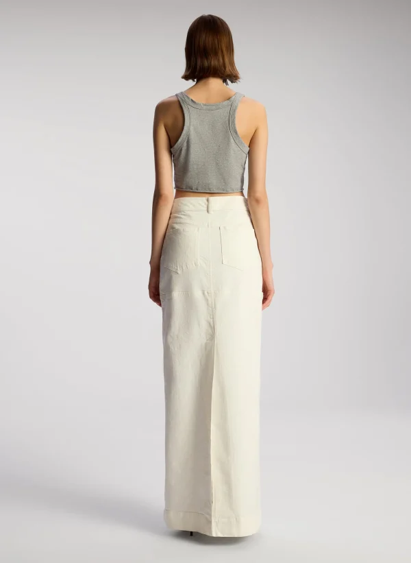 Women A.L.C. Tops | Tees & Tanks>Halsey Cropped Cotton Rib Tank