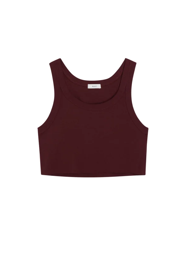 Women A.L.C. Tops | Tees & Tanks>Halsey Cropped Cotton Rib Tank