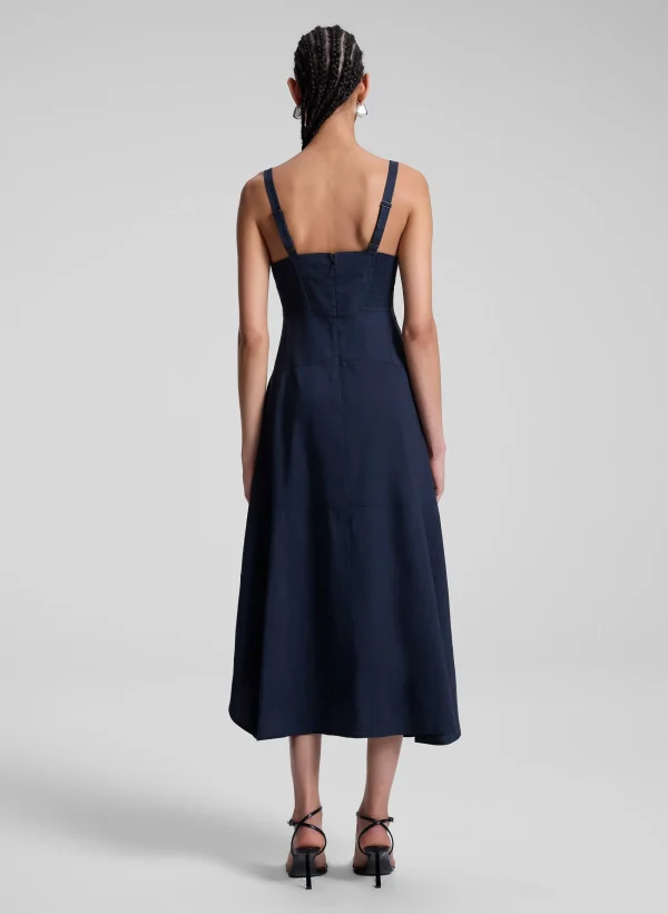 Women A.L.C. Dresses>Harlow Linen Midi Dress